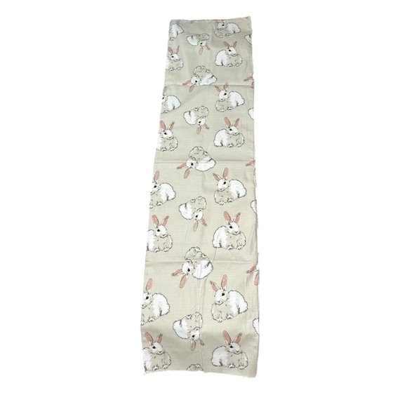 Hop Away Home Table Runner Easter Bunny Rabbits Farmhouse Shabby Chic Neutral - Picture 2 of 8